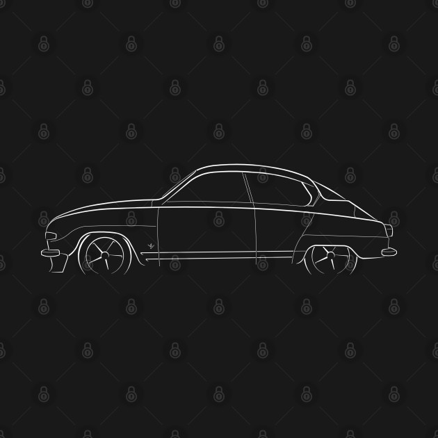 front/profile - Saab 96 - stencil, white by mal_photography