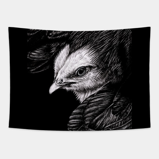 Baby chick Tapestry by lorendowding