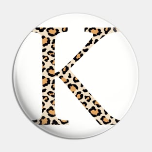Kappa K Cheetah Greek Letter Pin