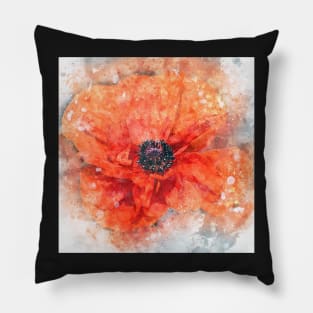 Floral Graphic Design, Poppy Watercolor Design Flower Lover Gifts Pillow