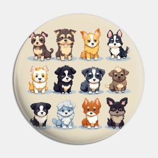 12 cute doggies Pin