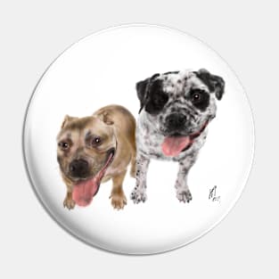 Double Trouble Bulldog and Mutt Pin
