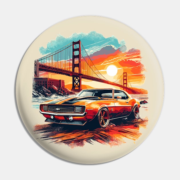 Chevy camaro with Golden Gate Bridge Pin by Vehicles-Art