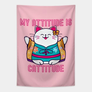 My attitude is cattitude Tapestry