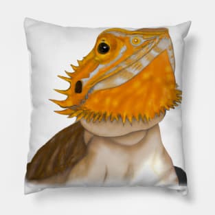 Cute Bearded Dragon Drawing Pillow