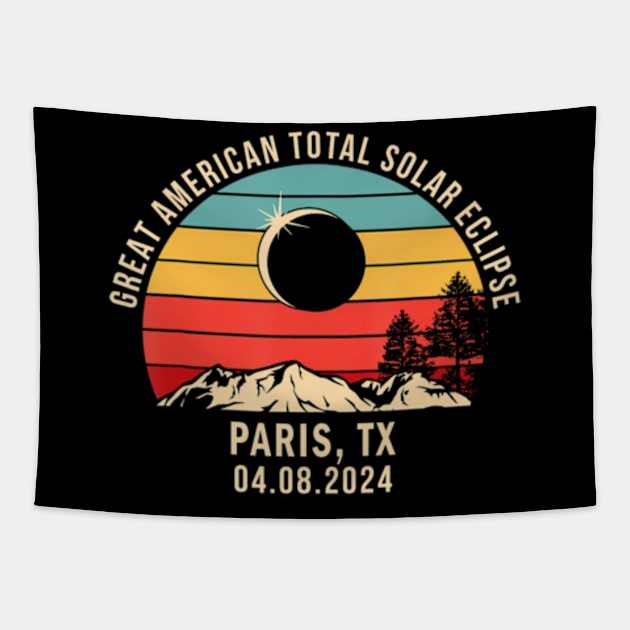 Paris Tx Texas Total Solar Eclipse 2024 Tapestry by SanJKaka