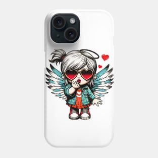 Retro Romance: Pop Art Cupid Kisses Valentine's Shirt Phone Case