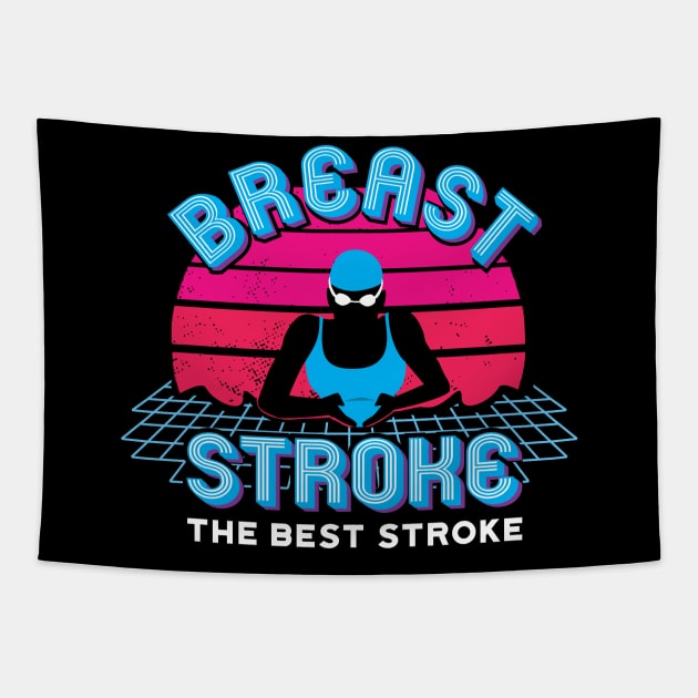 Girls Retro Breaststroke Fan Girls Swim Gift Tapestry by atomguy