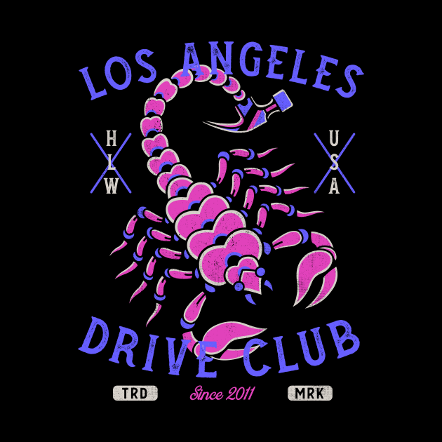 Los Angeles Drive Club" - Vintage Scorpion Tattoo Art by Nemons