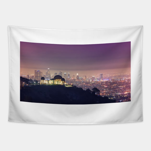 Los Angeles Cityscape Tapestry by jswolfphoto