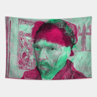 Van Gogh Interactive Magenta&Green Filter T-Shirt By Red&Blue Tapestry