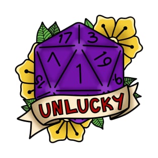 ‘Unlucky’ D20 Dice Roll T-Shirt