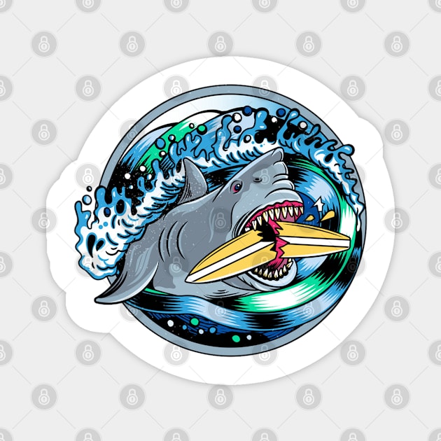 Shark Surfer Magnet by GAGO5