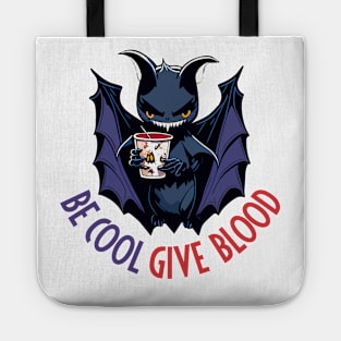 Fun Be Cool Give Blood Halloween Vampire Bat Tote