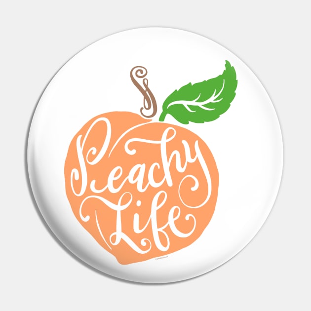 Peachy Life Quote Graphic Peach Design Color Pin by DoubleBrush