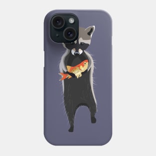 Cute Raccoon holding Goldfish Phone Case