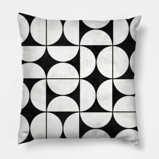 Mid-Century Modern Pattern No.2 - Black and White Concrete Pillow