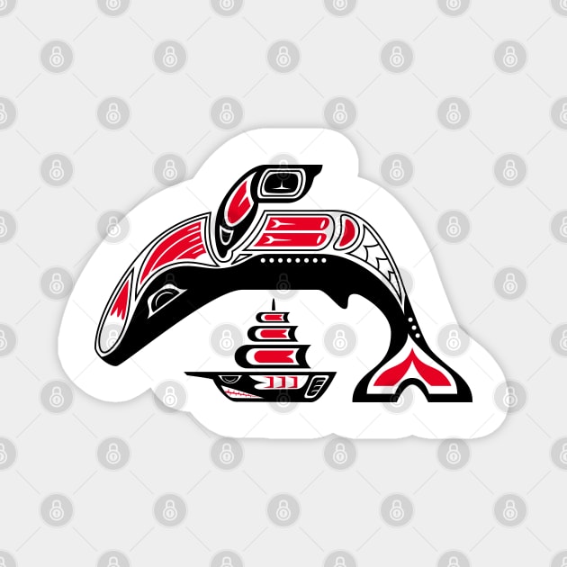 Tribal Whale (haida style mix) Magnet by TurkeysDesign