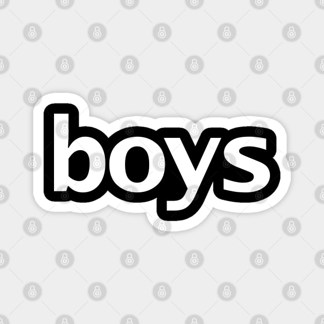 Boys Minimal Typography White Text Magnet by ellenhenryart