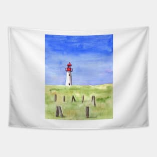 Whimsical Lighthouse Mixed Media Tapestry