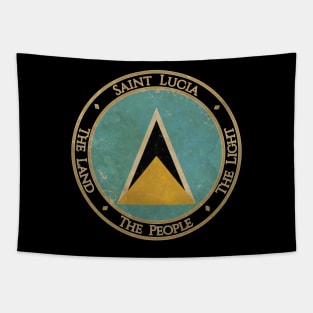 Vintage Saint Lucia USA North America United States Flag Tapestry