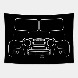 Austin Gipsy G2 1950s classic car white outline graphic Tapestry