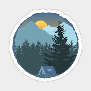 Camping Sunrise Magnet