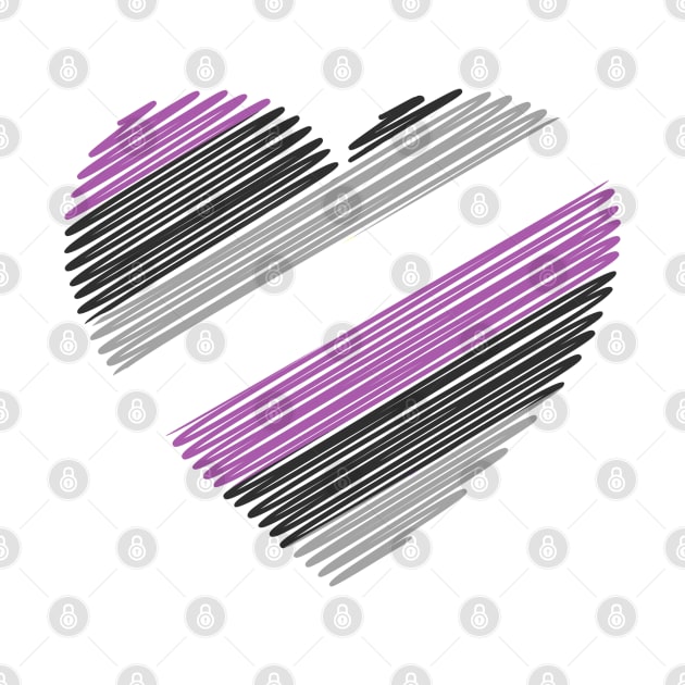 Asexual flag heart by MarcyRangel