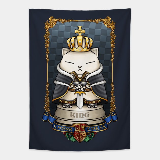 Medieval Chess Cat King Tapestry by Takeda_Art