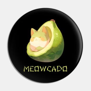 Meowcado Funny Avocado Kawaii Cat Lover Pin