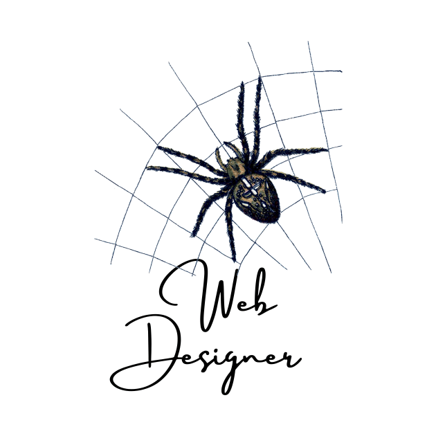 Funny Design for Web Designers with Cool Scary Spider in a Web by RedThorThreads