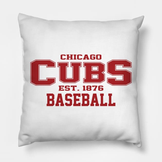 Cubs Chicago Baseball Pillow by Cemploex_Art