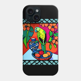 Green Parrot on my Verandah Phone Case