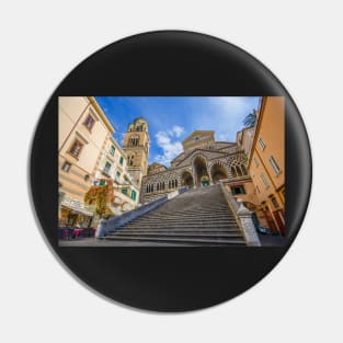 The Amalfi Cathedral bell tower in Amalfi, Italy Pin