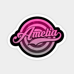 Pink Amelia Name Magnet