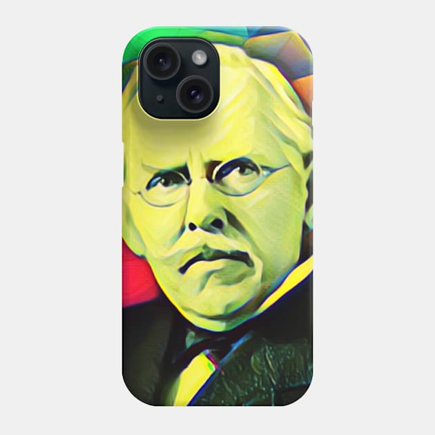 Jacob Riis Colourful Portrait | Jacob Riis artwork 6 Phone Case by JustLit