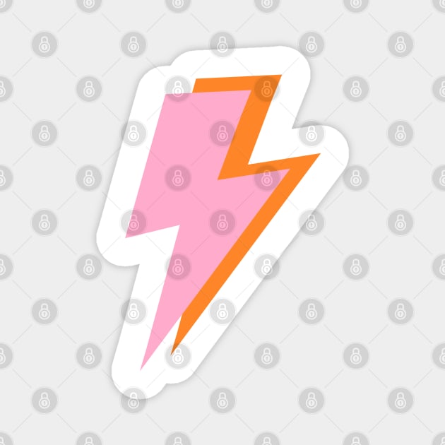 Pink and Orange Lightning Bolts Magnet by OneThreeSix