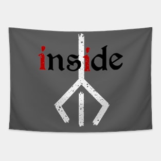 Bloodborne - Inside Eyes (Black Text, White Mark) Tapestry