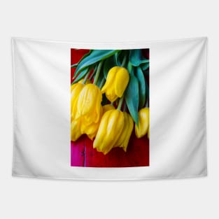 Yellow Tulips Still Life Tapestry