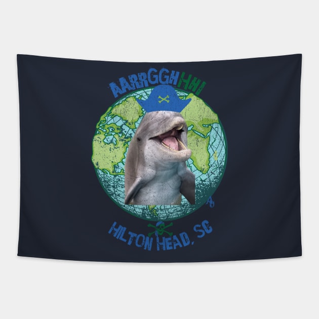 Hilton Head Island Dolphin Tapestry by anarchyunion