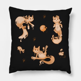 Space Cats - Orange Slime Alien Pillow