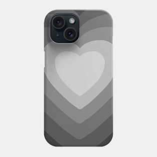 Black gradient heart Phone Case