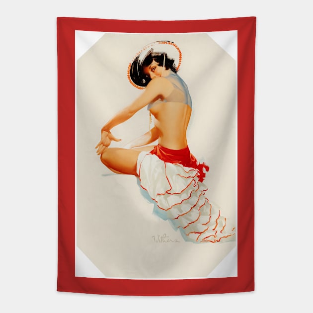 Hacienda Pin-Up: Vintage Ted Withers Tapestry by Jarecrow 