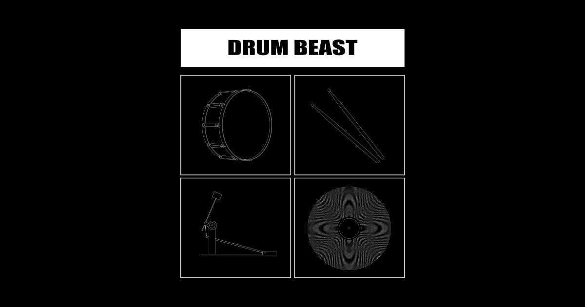 Drum Beast Drum Beast Sticker TeePublic