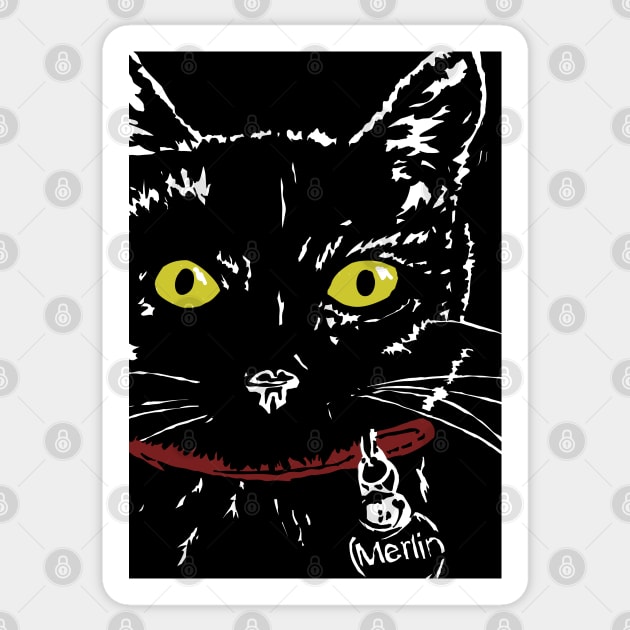 Black Cat Hello' Sticker