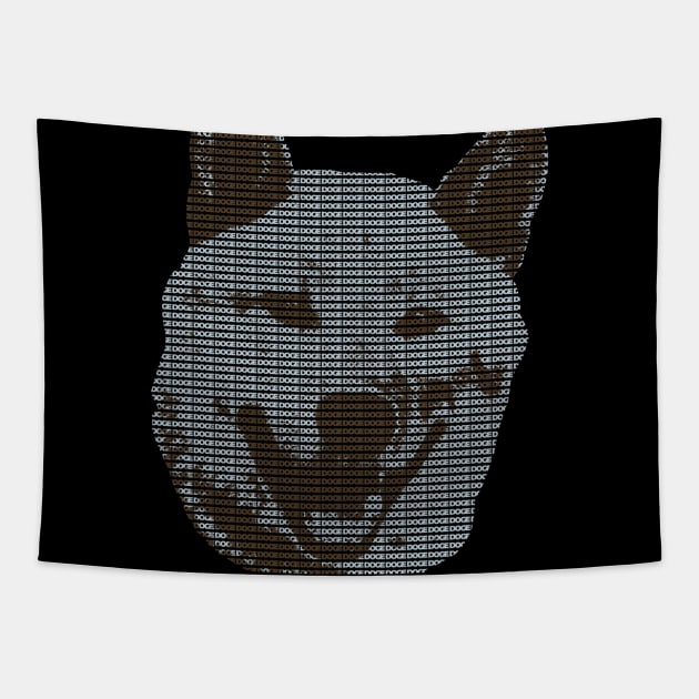 Shiba Inu - Typography Doge Design Tapestry by SPAZE