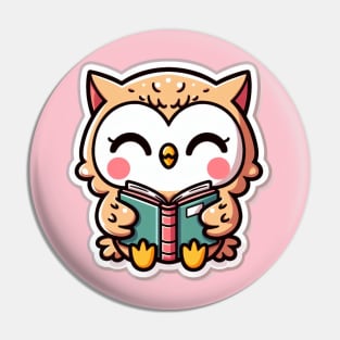 Happy Baby Owl with Book Pin