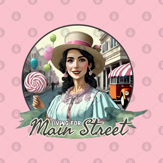 Living for Main Street Disney  - Walt Disney World, Disneyland, Magic Kingdom, Princess, Main Street USA by MandaTshirt