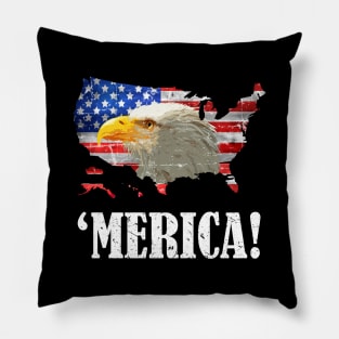 Patriotic eagle merica usa flag 4th of July outfit Pillow