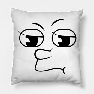 Black Suspicious Emoji Pillow